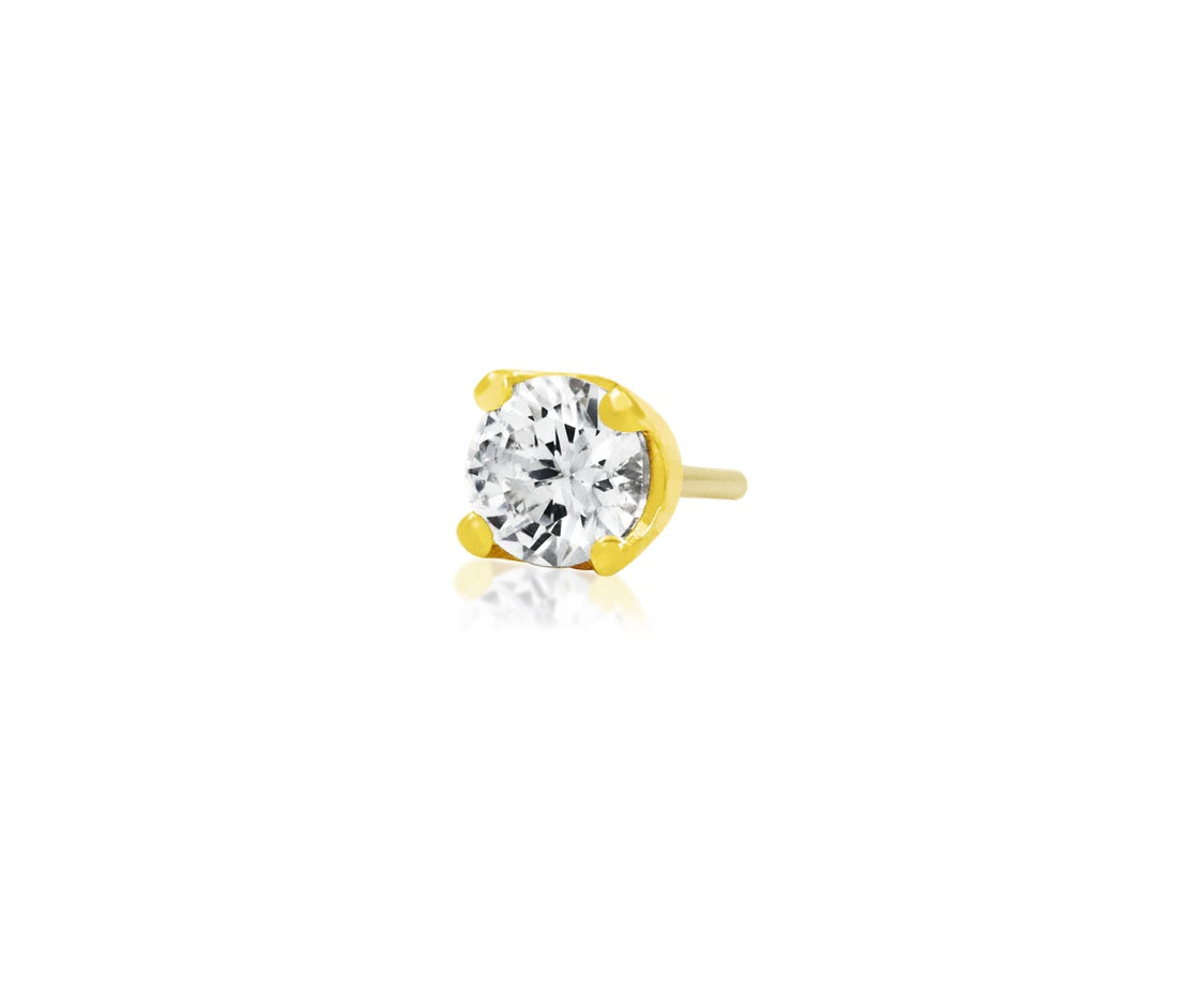 Gold Prong Set CZ